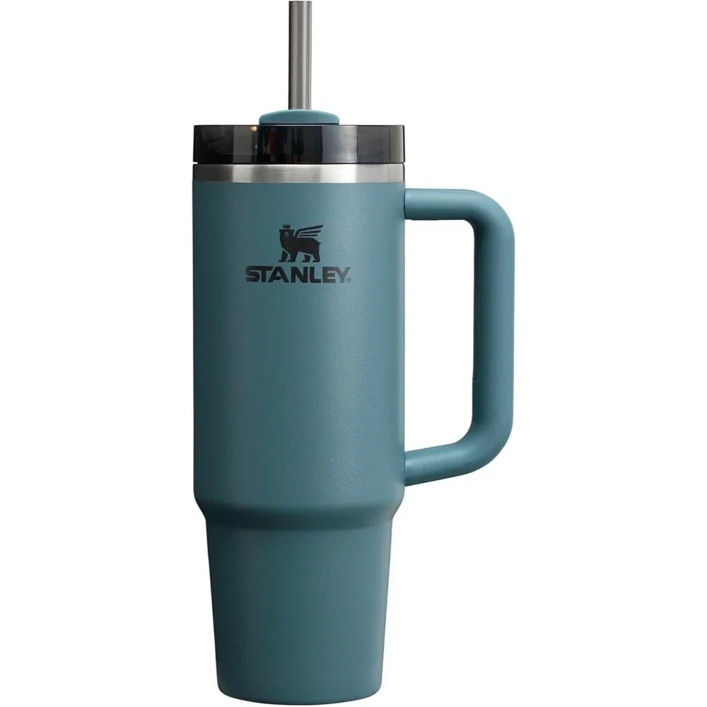 Quencher H2.0 Tumbler Handle & Straw 30 Oz Flowstate 3-Position Lid Blue Spruce